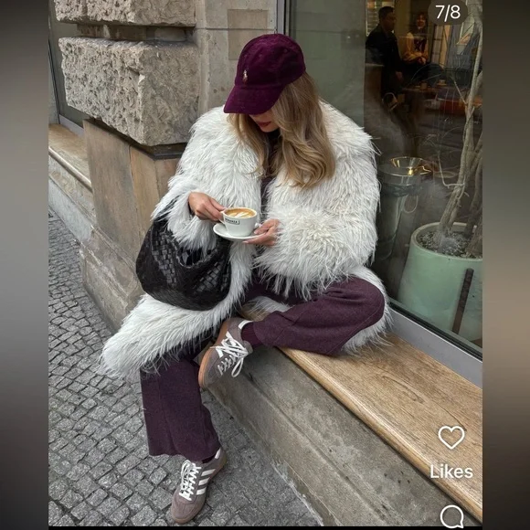 Zara faux fur coat limited edition